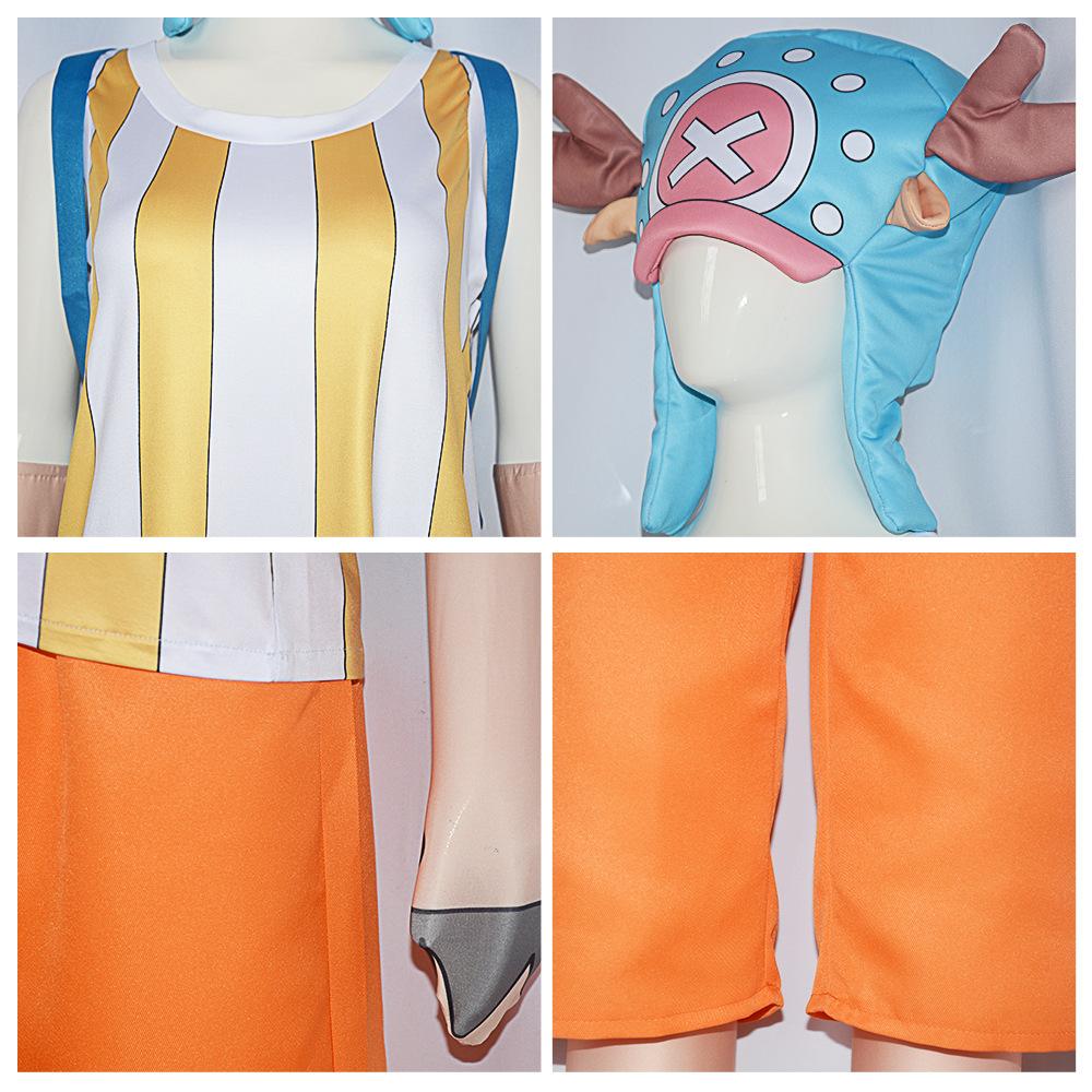 1 Piece Tony Tony Chopper Cosplay Costume Suit Unisex Reindeer Outfit with Hat Backpack Full Set For Comic Con Halloween