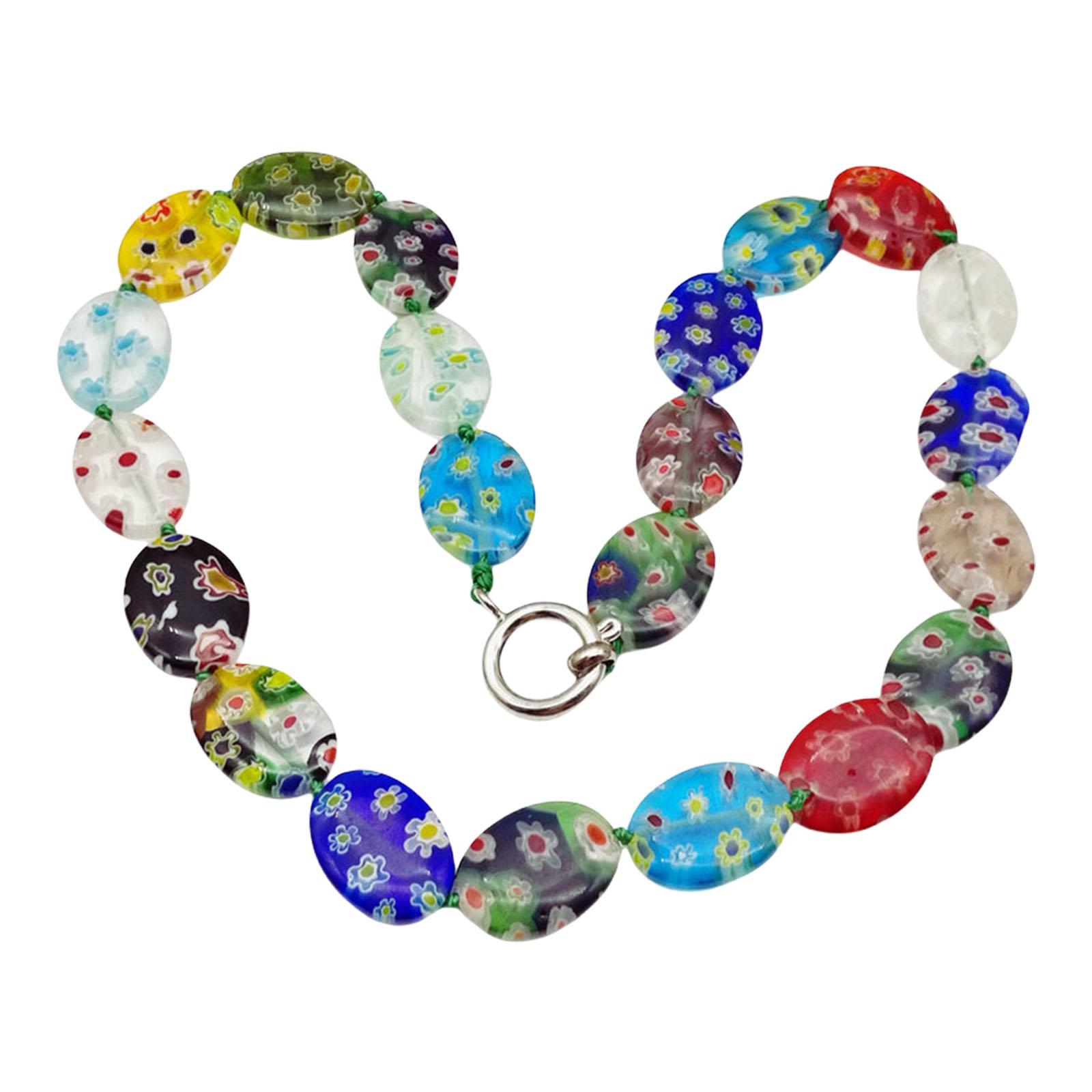 

Стильное ожерелье из стеклянных бусин, легкое ожерелье из бусин, уникальная шейная цепочка, шейное украшение для удобной носки C