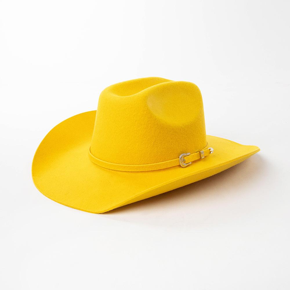 Country Musik 100% Wolle Quadratische Krempe Westliche Cowboyhüte Halloween Kostümwettbewerb Fedora Breite Lederinnenseite Filzhut