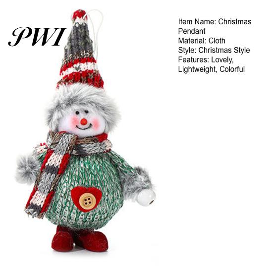Handmade Christmas Ornaments Plush Doll Hanging Ornament Mini Colorful Cloth Santa Claus Snowman Deer Festive Atmosphere Decorations Foam Plushies