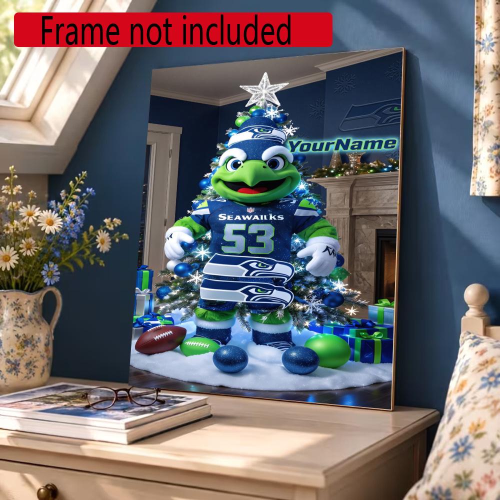 Seattle Seahawks Customize Your Name Diamond Painting Round Diamond Diy Frameless Holiday Artwork Suitable For Home Office Wall Decoration