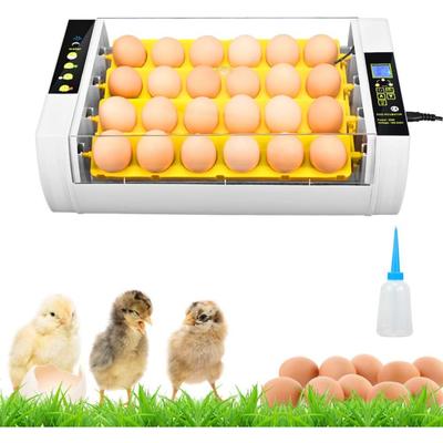 Egg Incubator 24 LED High-Efficiency Automatic Rotary Ventilation Control Poultry Hatcher with Temperature Function for Chicken/Duck/Quail Eggs