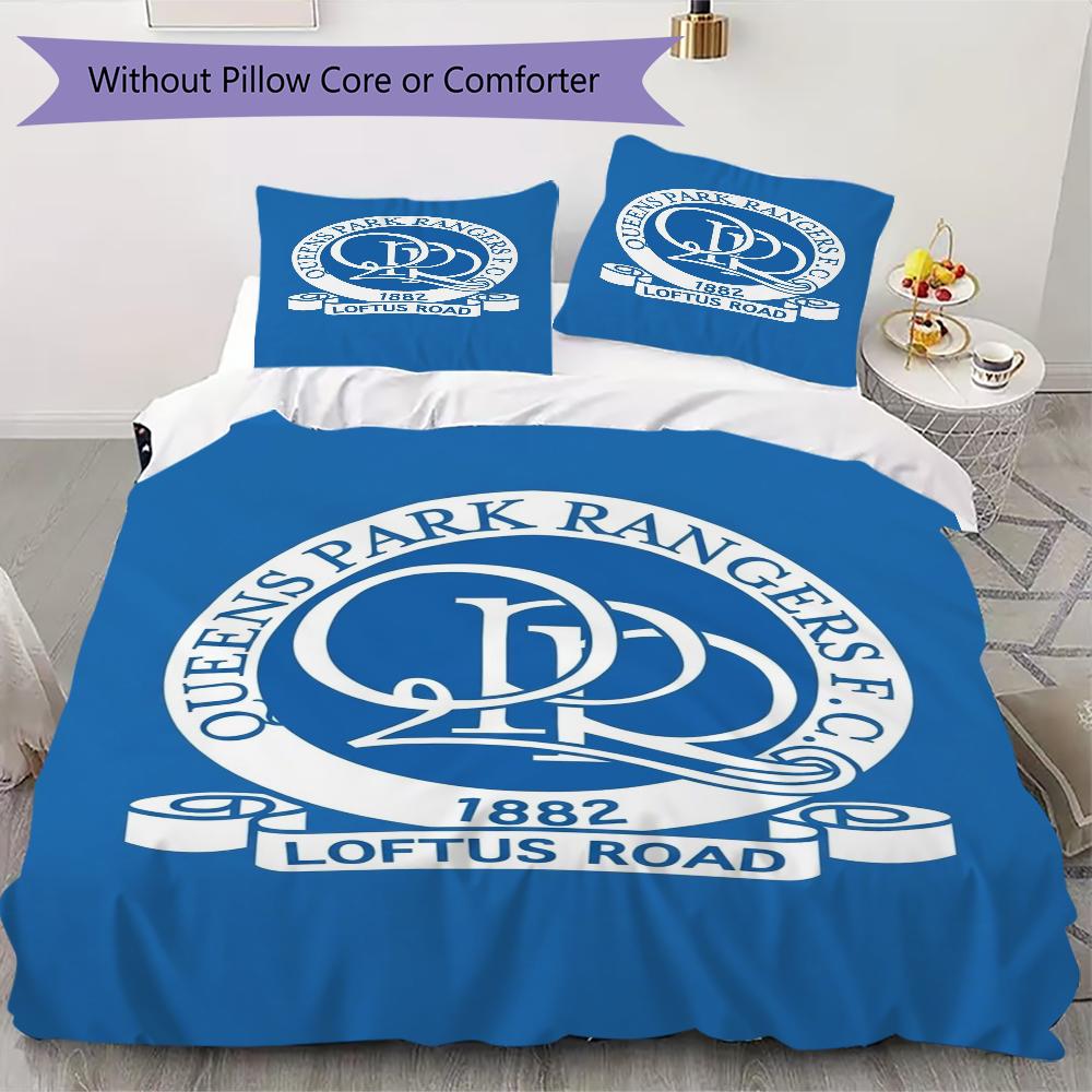 Queens Park Rangers Fc Pattern Bedding Uilt Set Uilt Cover Pillowcase Home Decoration Birthday Gift (1 * Duvet Cover + 2 * Pillowcase Without Core)