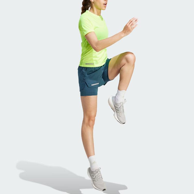 Adidas Ultimate Knit Tee With Logo Women Tops Bright-Lemon-Yellow IM1863