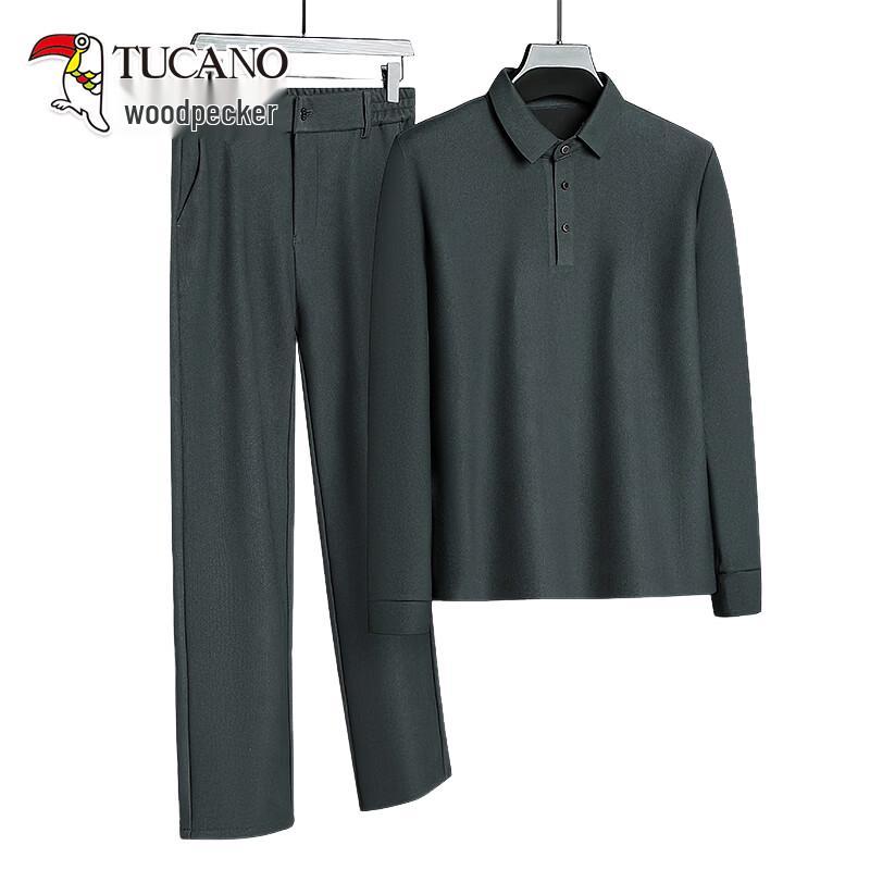 TUCANO Men s Casual Long Sleeve Shirt & Polo Top Set 2XL/90A