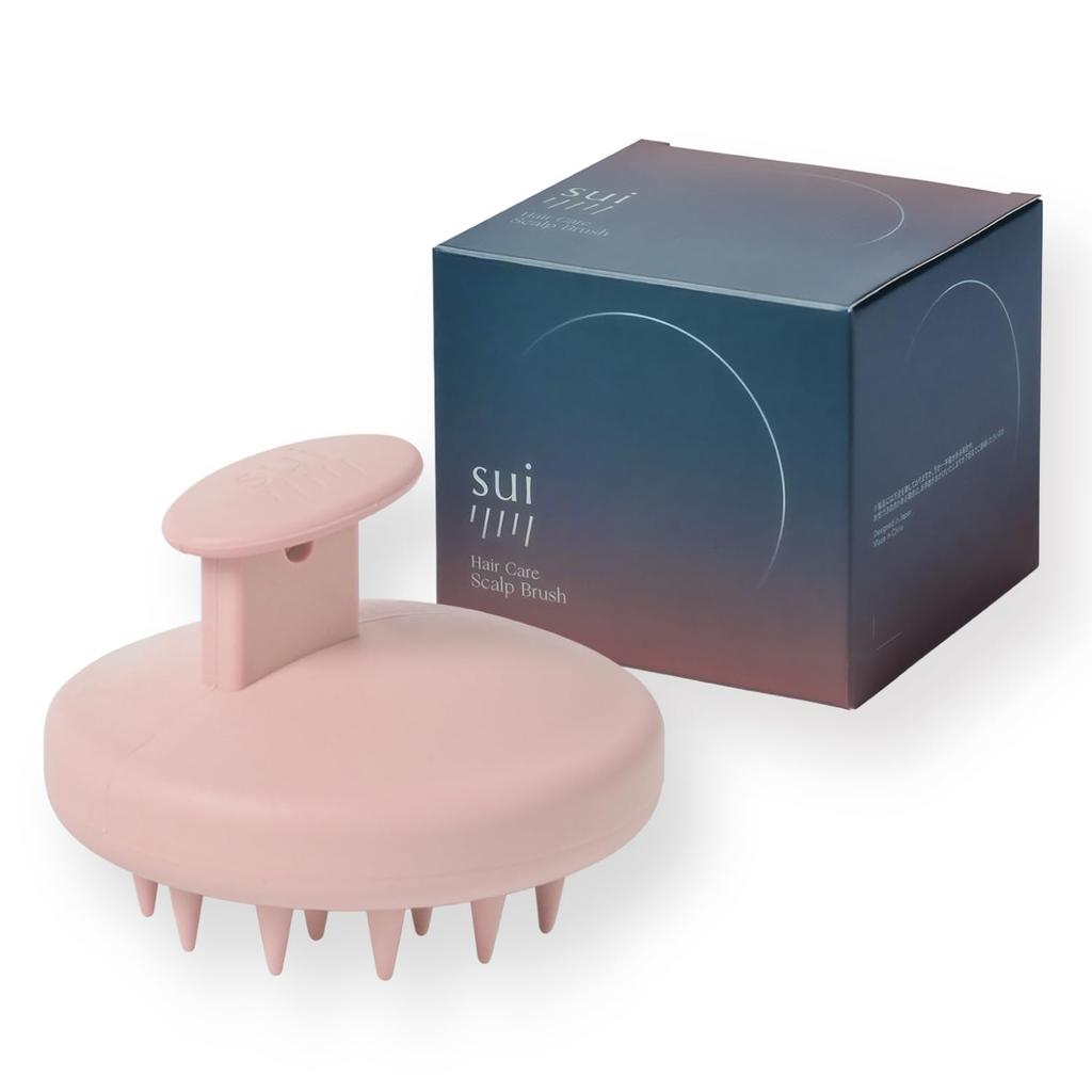 sui Head Spa Shampoo Scalp Scalp Pore Unisex Brush, Brush, Massager, Silicone, Cleansing, (PINK)
