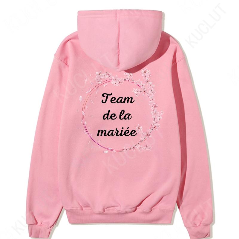 Fashion Team Bride Pullover Hoodies French Woman Bridal Wedding Hoody Outerwears Bachelorette Hen Party EVJF Hooded Sweatshirts
