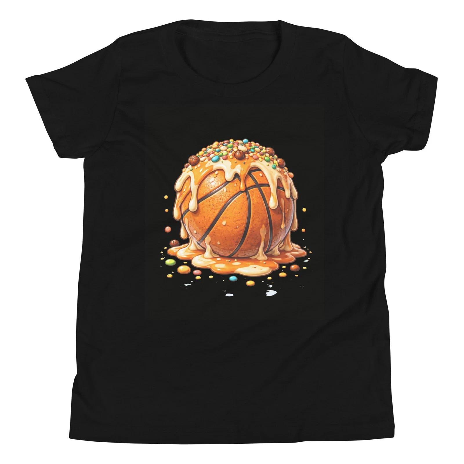 Melting Basketball Ice Cream Drip Sports Dessert Graphic Youth T-Shirt 150
