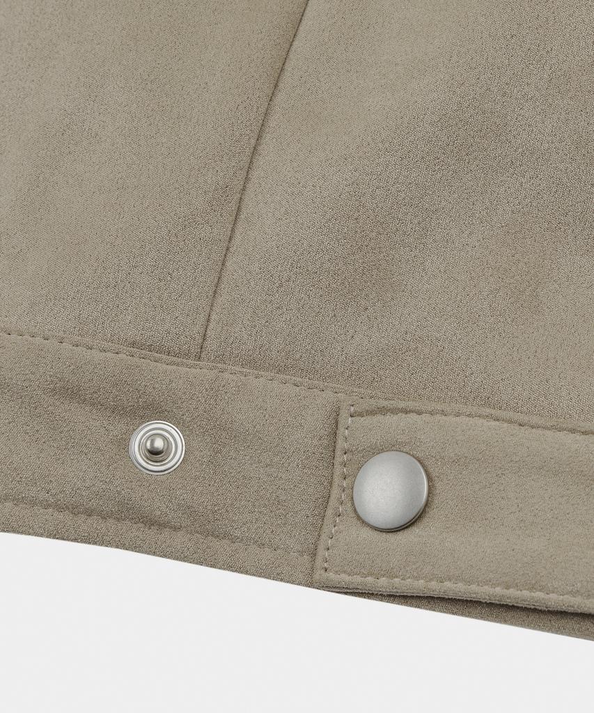 LETTERCOMO Contemporary Suede Rider Jacket Sand