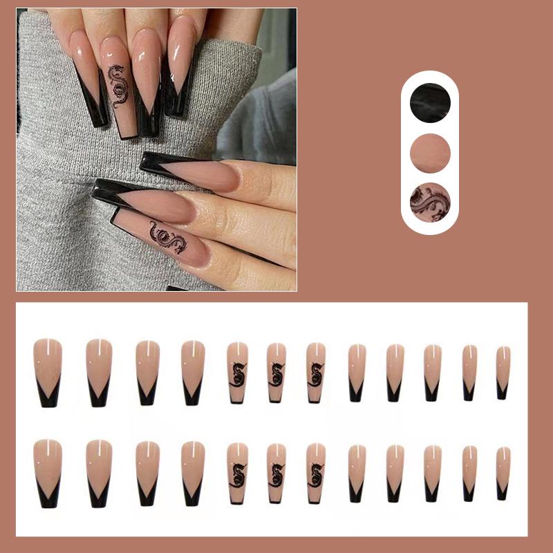 

Длинные ногти-балерины с французским кончиком - Готовый маникюр Jelly Glue