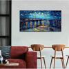 Painting Starry Night Gogh Poster Decorative Art Reproduction Canvas Room Decoration Wall Hanging Sofa Background Framed Finished Product (40x80cm