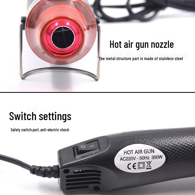 European Handheld 220V Hot Air Gun for Polymer Clay, Rubber Stamp Embossing, DIY Heat Shrink & Shaping Tool