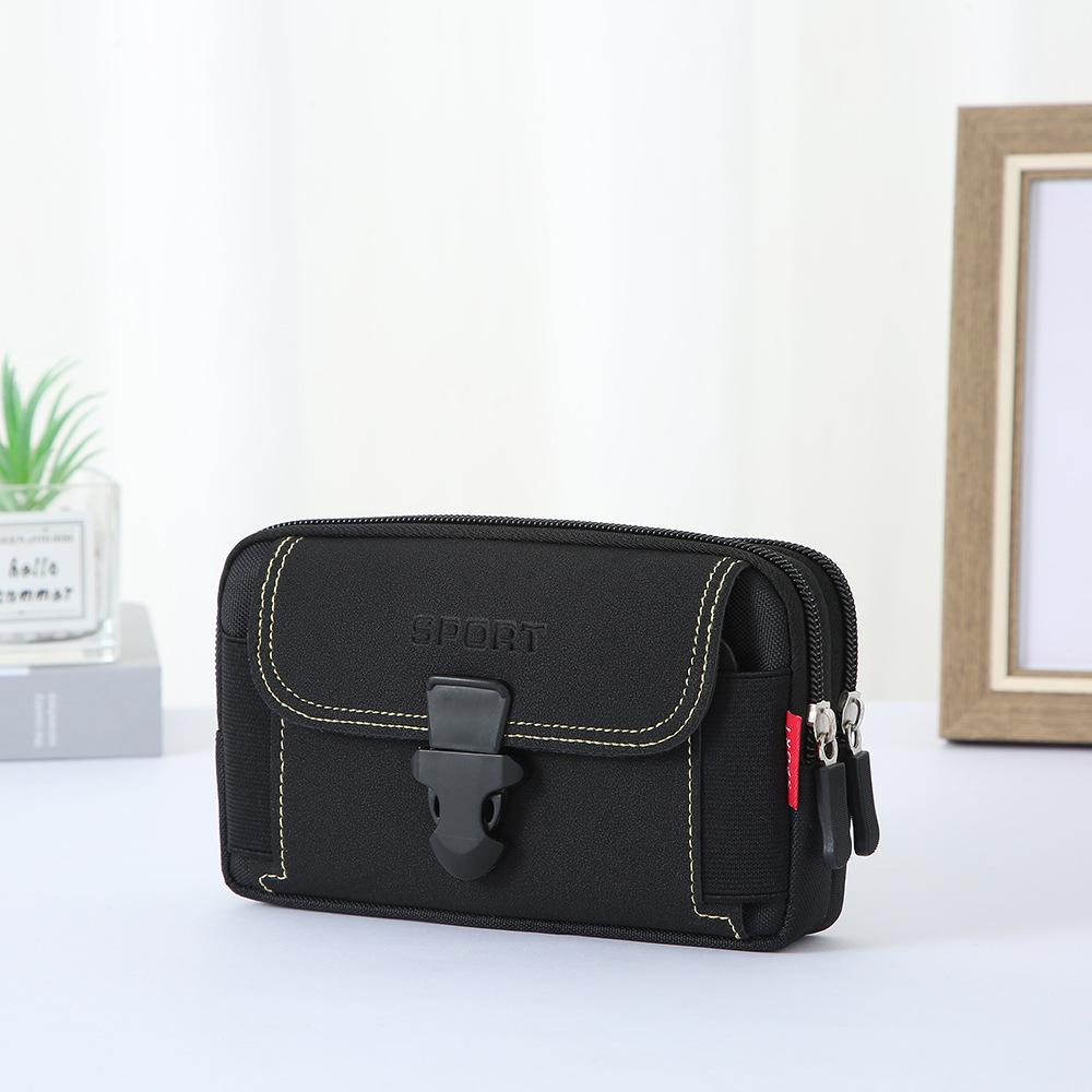 Men s Waterproof Cowhide Waist Bag - Outdoor Sports, Multi-functional Phone Storage
