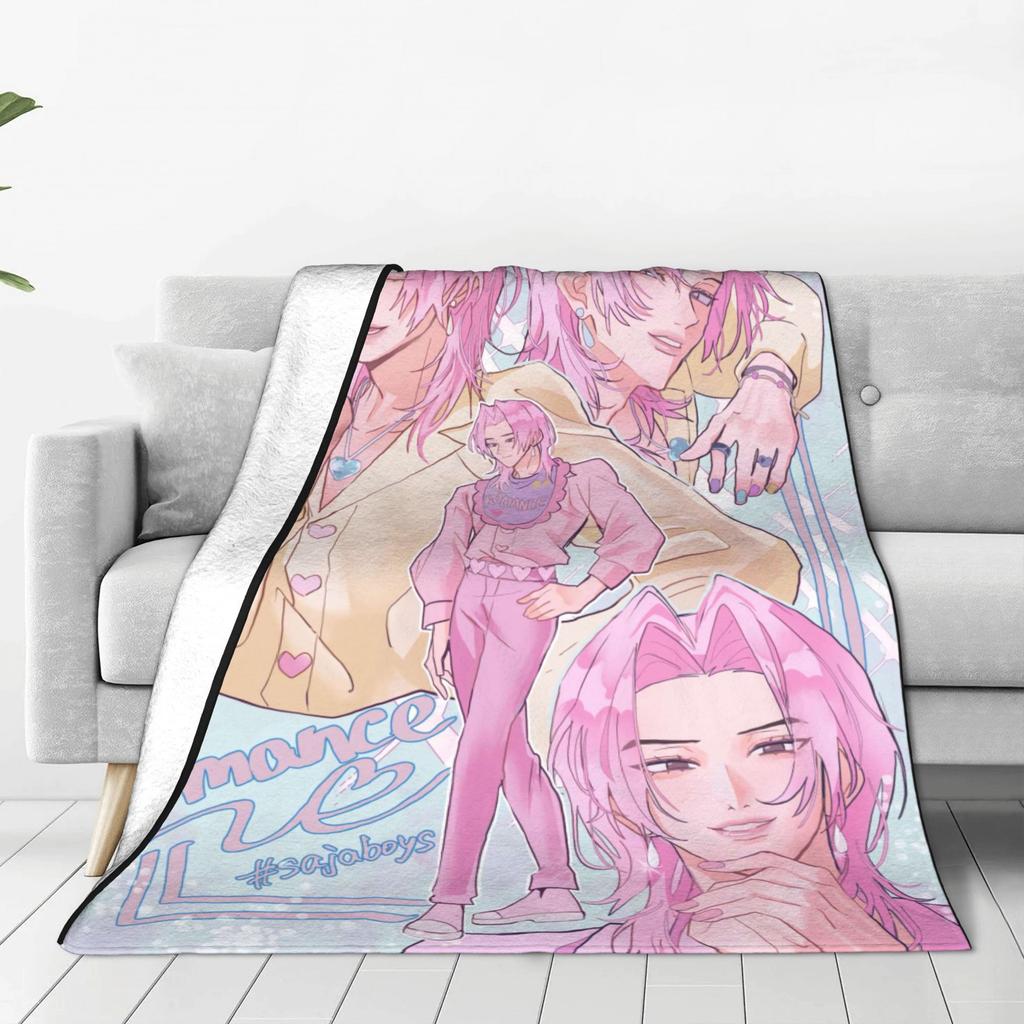 Kpop Demon Hunters Saja Boys Mystery Blanket  Warm Soft Pattern Plush Throw Blanket For Girls Boys Flannel Bedspread Bed Cover
