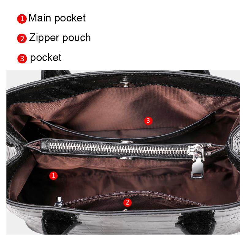 Aidrani Mode Damen Handtasche Oberfläche Krokodil Muster einfarbig High-End Luxus Rindsleder große Tasche