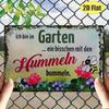 Vintage Bees & Honey Metal Tin Sign for Kitchen Farm Interior Decor