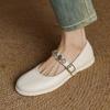 New Women's Casual Single Shoes Low-top Cowhide Single Shoes Shallow Mouth Beef Tendon Soft Sole Large Size Shoes Four Seasons Wear Sheepskin Wome