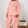 Übergröße Dicke Damen Pyjama Herbst und Winter Samt Pullover Rundhals Zweiteiler Warmer Hausanzug