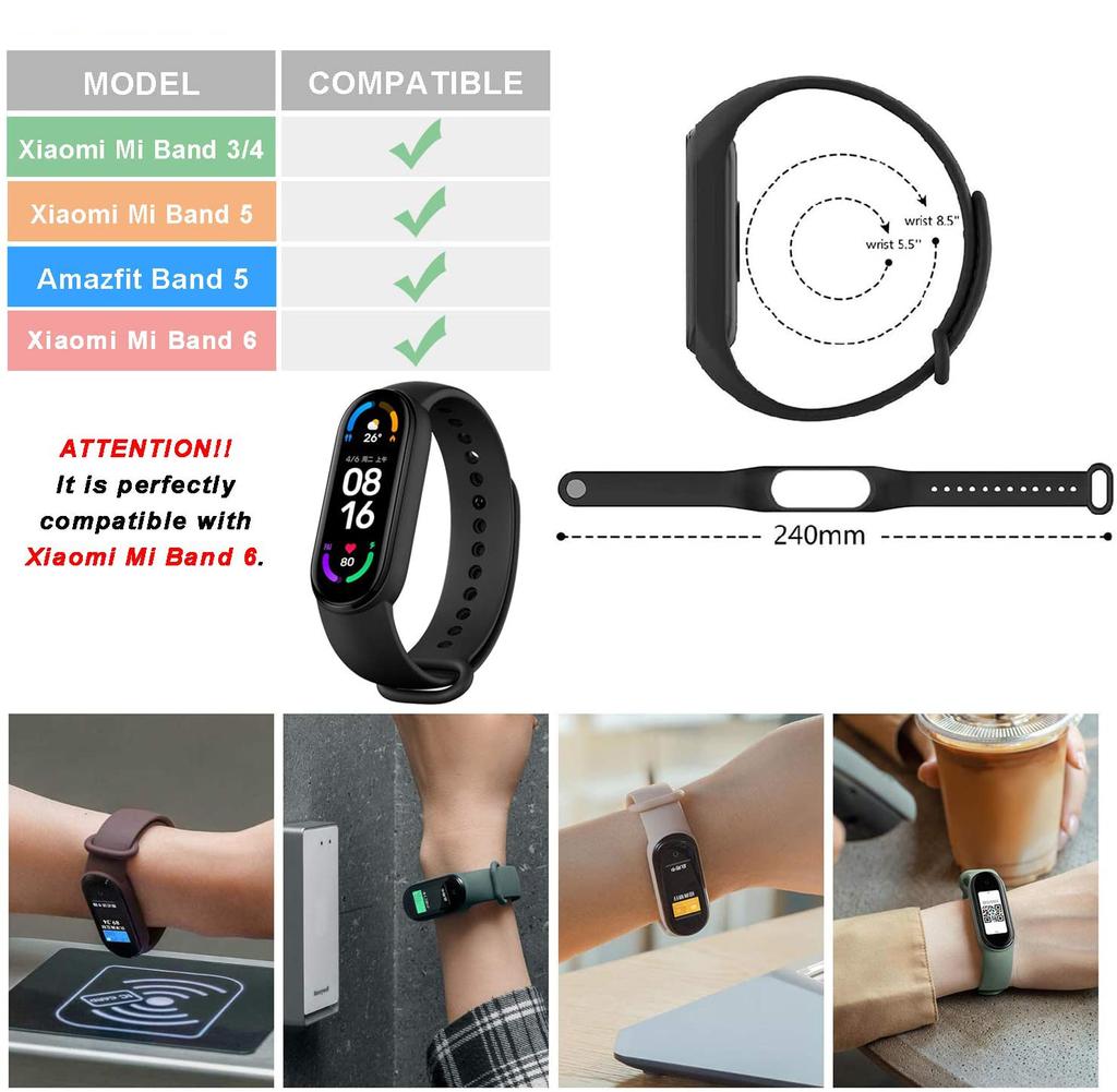 Strap for Xiaomi Mi Band 6 7 Bracelet Sport Silicone Watch Wristband Miband Band6 Band4 Correa For Xiaomi Mi Band 3 4 5 7 Straps