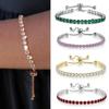 Glitter String Crystal Tennis Bracelet Stretch Fit Claw Chain Bracelet  Women's Jewelry