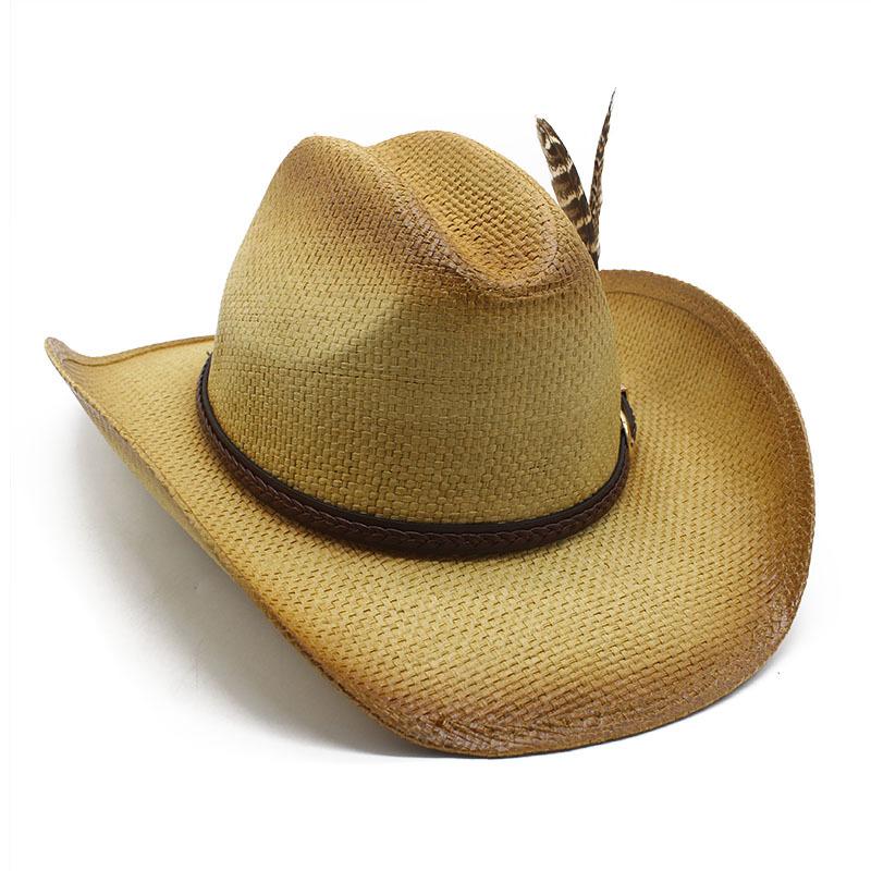 Three - Point Grass Hand - Woven Western Cowboy Hat for Men and Women, Seaside Vacation Sunshade