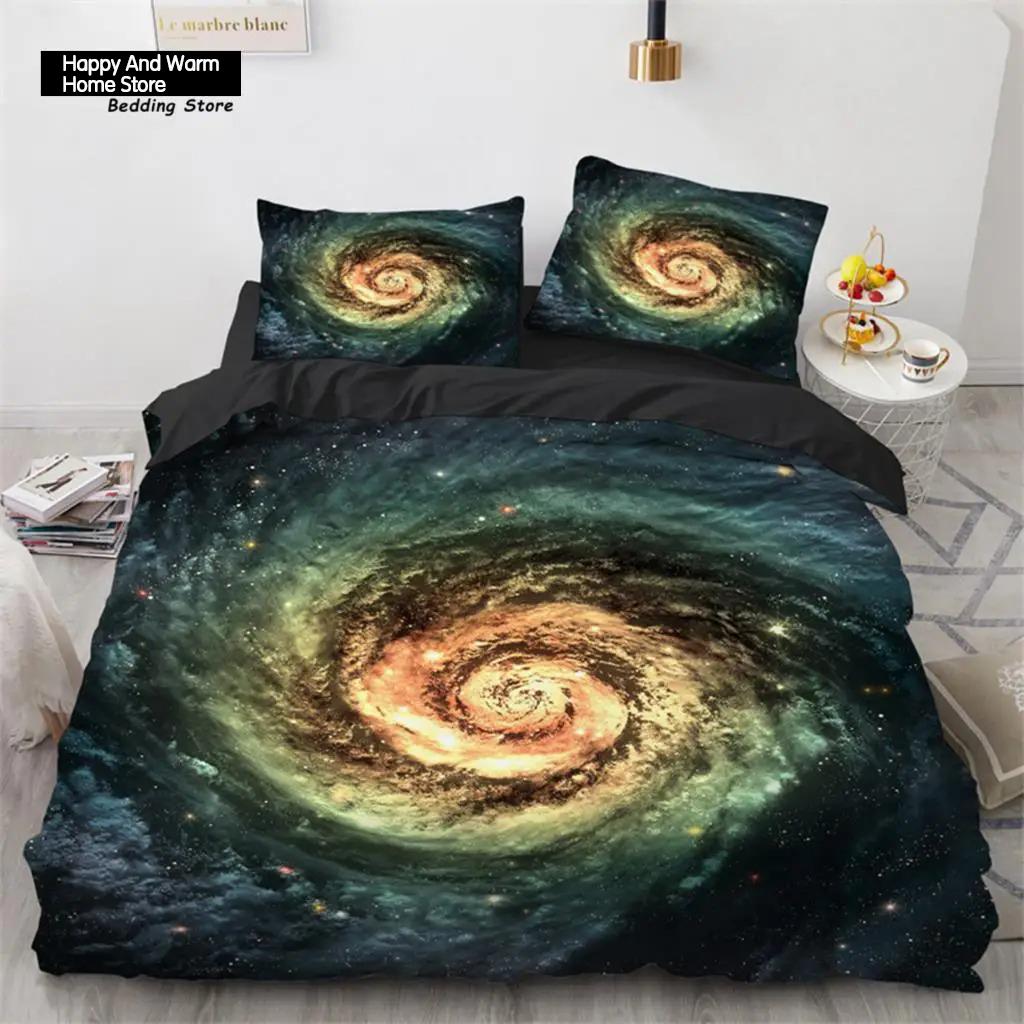 Galaxy Duvet Cover Twin King Size For Teens Boys Starry Sky Bedding Set Microfiber Outer Space Theme Decor Comforter Cover