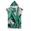 Leaf Pattern Microfiber Beach Towel Quick Dry Hooded Cloak Wetsuit Towels Adult Kids Parent-Child Poncho Bathrobe For Swim Surf