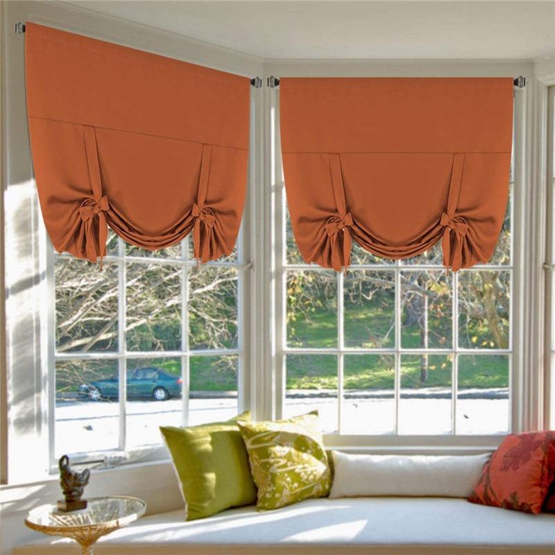 Blackout Roman Shades Curtains Bathroom Window Curtains Tie Up Shade for Small Window, Bathroom Window Treatments, Window Valance Balloon Roman Blind