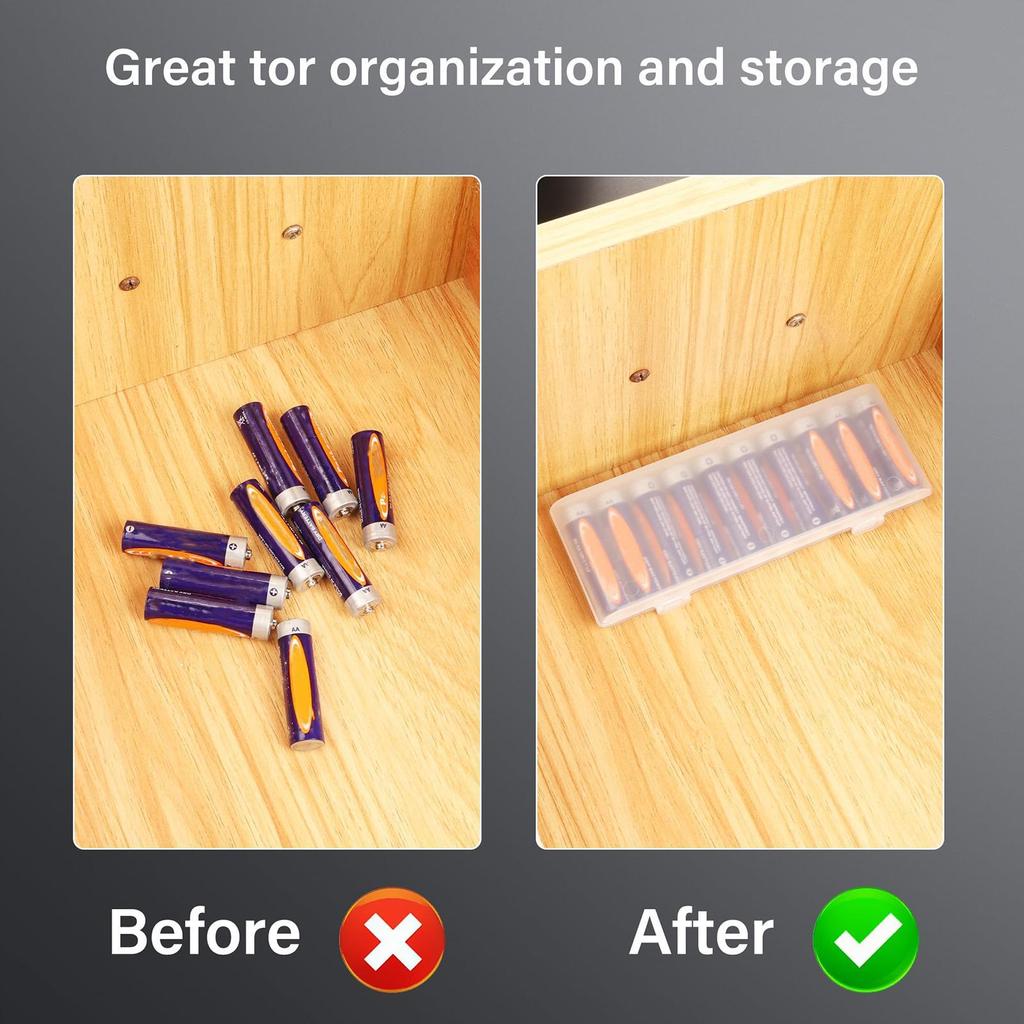 Battery Protective Box AA Battery Storage Case Battery Storage Holder Box For Holding 10 Grids AA Batteries Battery Storage Case