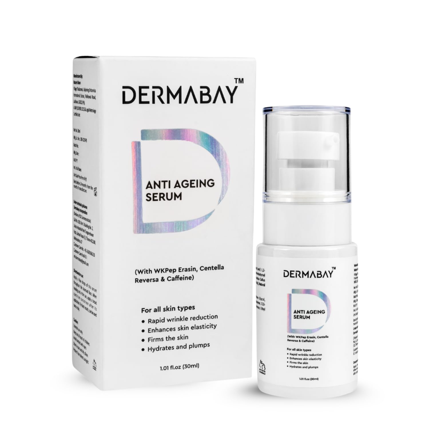 Сыворотка Dermabay против старения Побалуйте себя преображающим объятием нашего мощного эликсира, дарящего вечное сияние для всех типов кожи, раскрывая