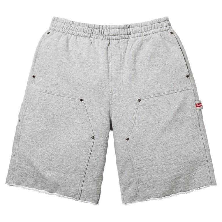 Supreme Double Knee Painter Sweatshort Heather Grey