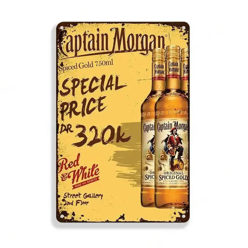 Vintage Rum Brand Metal Tin Sign Pin Up Girl Poster Metalowe znaki Man Cave Home Garage Metalowa tabliczka ścienna Dekoracja z blaszanego znaku