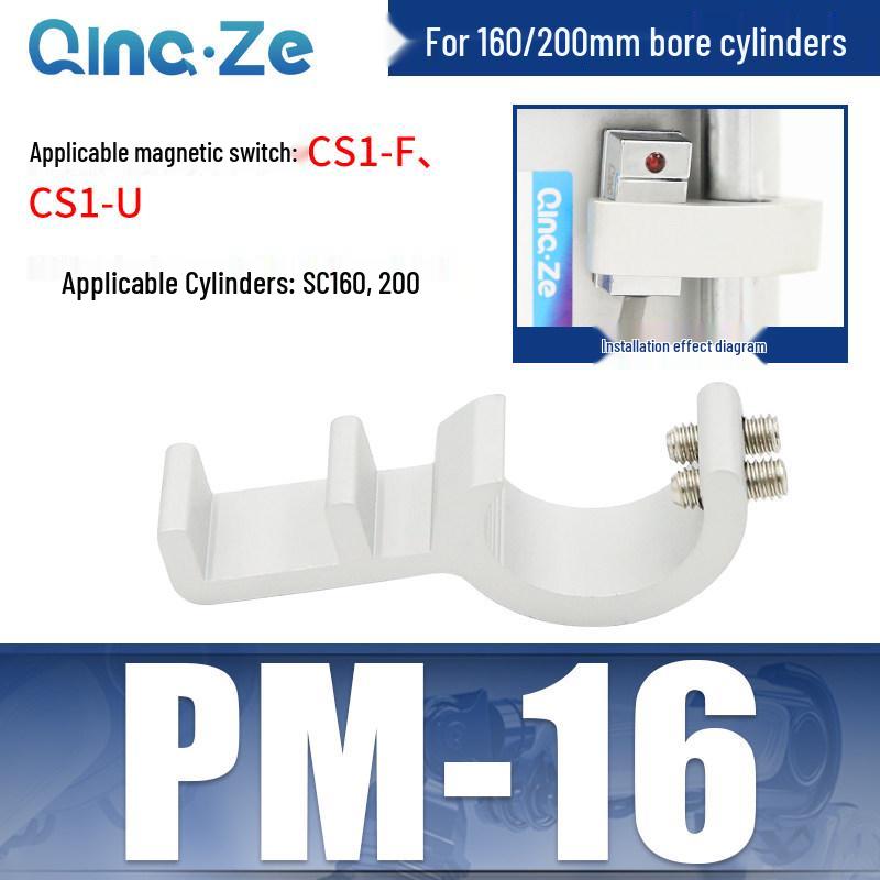 Zylinder SC CS1-F U mit Magnet schalterhalterung CMSG, Befestigungswinkel MBB und Zylinderzubehör D-A93 SU.