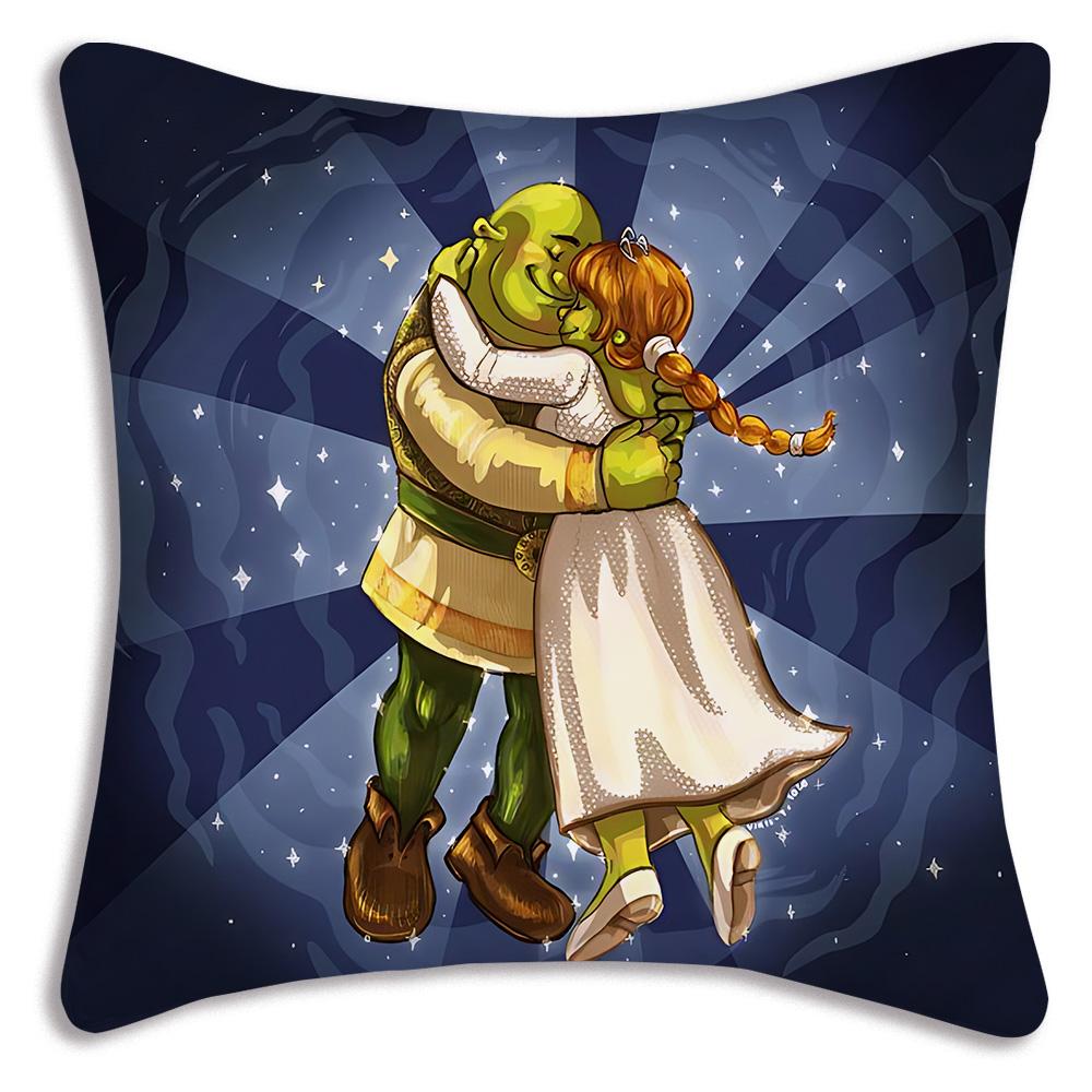 Federe per Cuscino Divertenti Shrek Film Fantasy Cartone Animato Divano Decorativo Casa Stampa Double-Sided Corto Peluche Cuscino Carino
