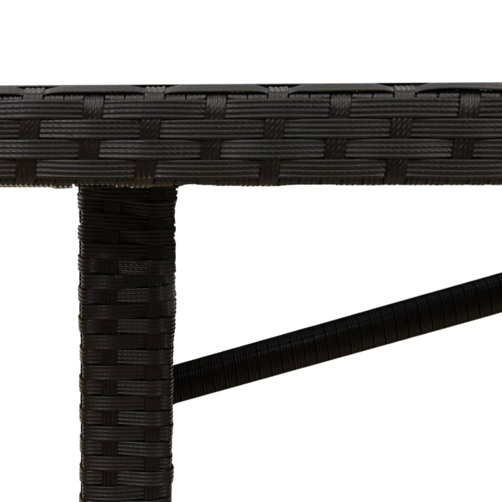 Garden Table with Acacia Wood Top 190 x 80 x 74 cm Poly Rattan