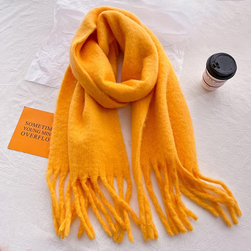 Ankola Red Mohair Solid Color Scarf Women's Winter High-end Sense Atmosphere Shawl for Boyfriend and Girlfriend