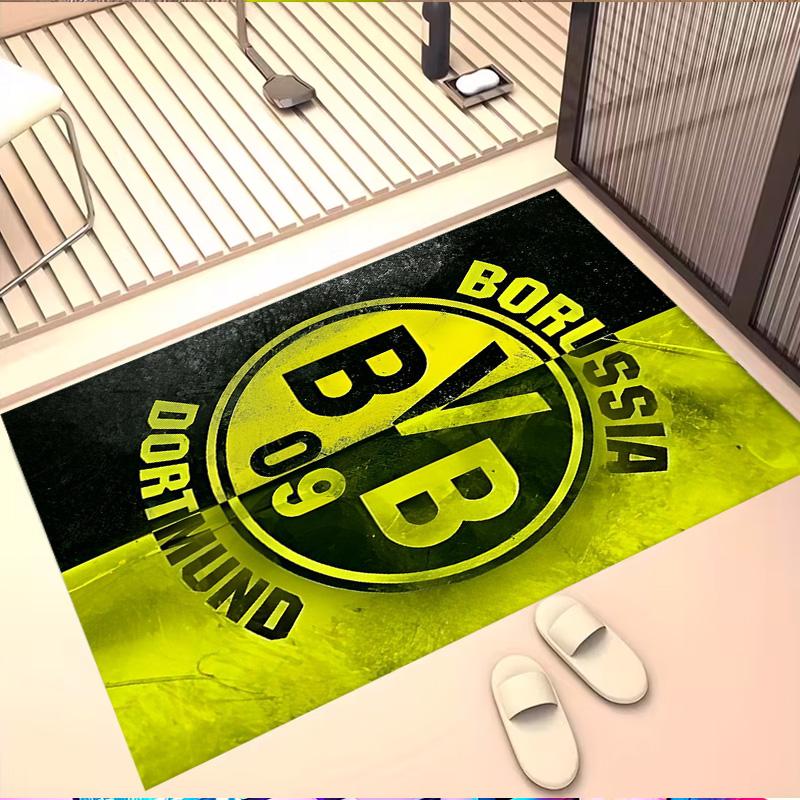 Borussia Dortmund Print Rug, Washable Floor Carpet, For Entryway Dorm Laundry Room Office Study, Home Decor Birthday Christmas Gift