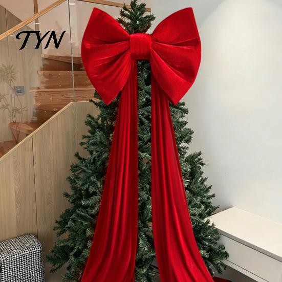 Reusable Event Ornaments Large Burgundy Velvet Bow, Giant Hanging Wall Decor for Fireplace Embellishments Wedding Backdrop, Christmas Tree Topper,