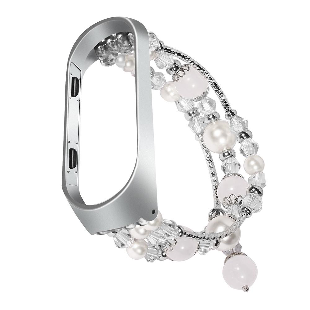 

Mi Band 8/9/10 Jewelry Stretchy Bracelet for Xiaomi Mi Band 7 4 5 6 Beads Smart Bracelet Strap Women Fashion Wrist Band Loop Mi Band 8 9 10 білий