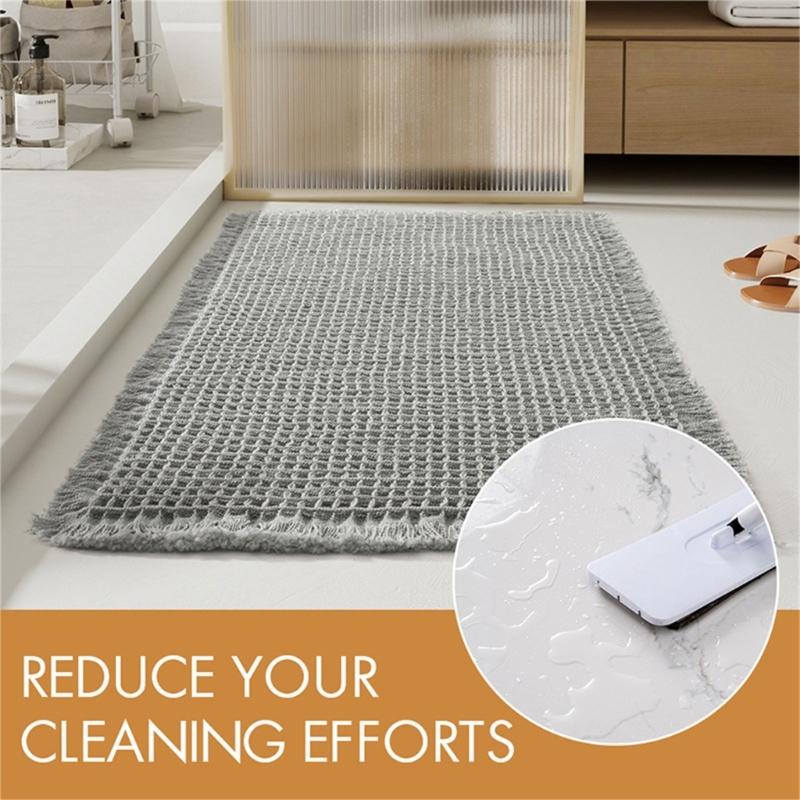 Safe Bath Mat Unique Weave Pattern Soft High Water Absorption Slip Resistant Suitable for Bathroom Mat
