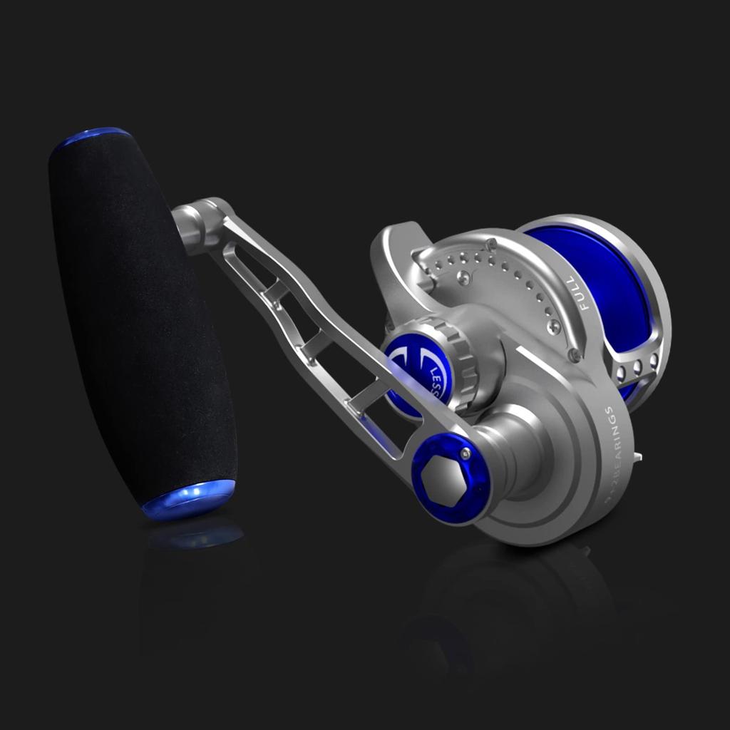 WATACHAMP Caribbean Jigging Large Game Lever Drag Reel with Power Precision Machined Alloy Gear Ratio Maximum Drag Force or for Sea Boat and Slow