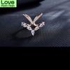  Tone Irregular Double Layer Zirconia Finger Ring Anillos Resizable For Women Rings Bague S R172Trendy Rings