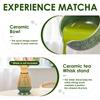 2 Pcs Japanese Matcha Tea Set Ceramic 550 ml Matcha Bowl Matcha Whisk Holders for DIY Tea Lovers Tea-making Tools Accessories