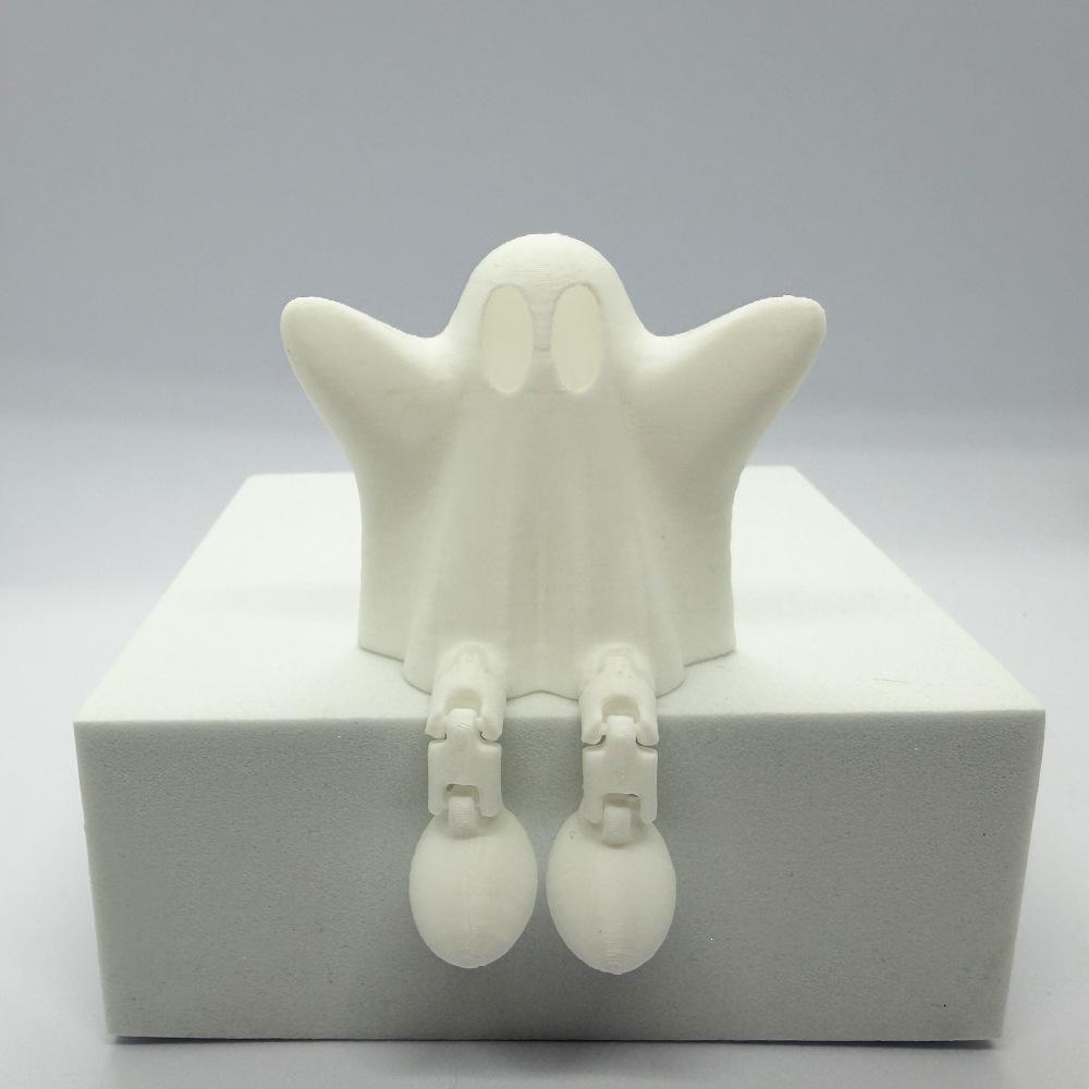 3D Printed Ghost Decorations with Movable Legs for Christmas and Halloween