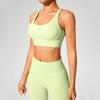 Cross-Back Shockproof Sports Bra: European-American Fitness Tank Top with Thin Straps for Yoga and Nude Comfort