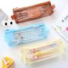 Kawaii Large Capacity Cute Bear Pencil Case Office Pen Pouch Student Stationery Box School Supplies Women Girls Cosmetic Storage