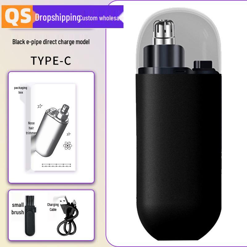 Rechargeable Waterproof Unisex Nose Hair Trimmer with Power Display