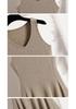 Plus Size Women's Summer 2026 V-Neck Knit Vest Dress - Slimming French Style