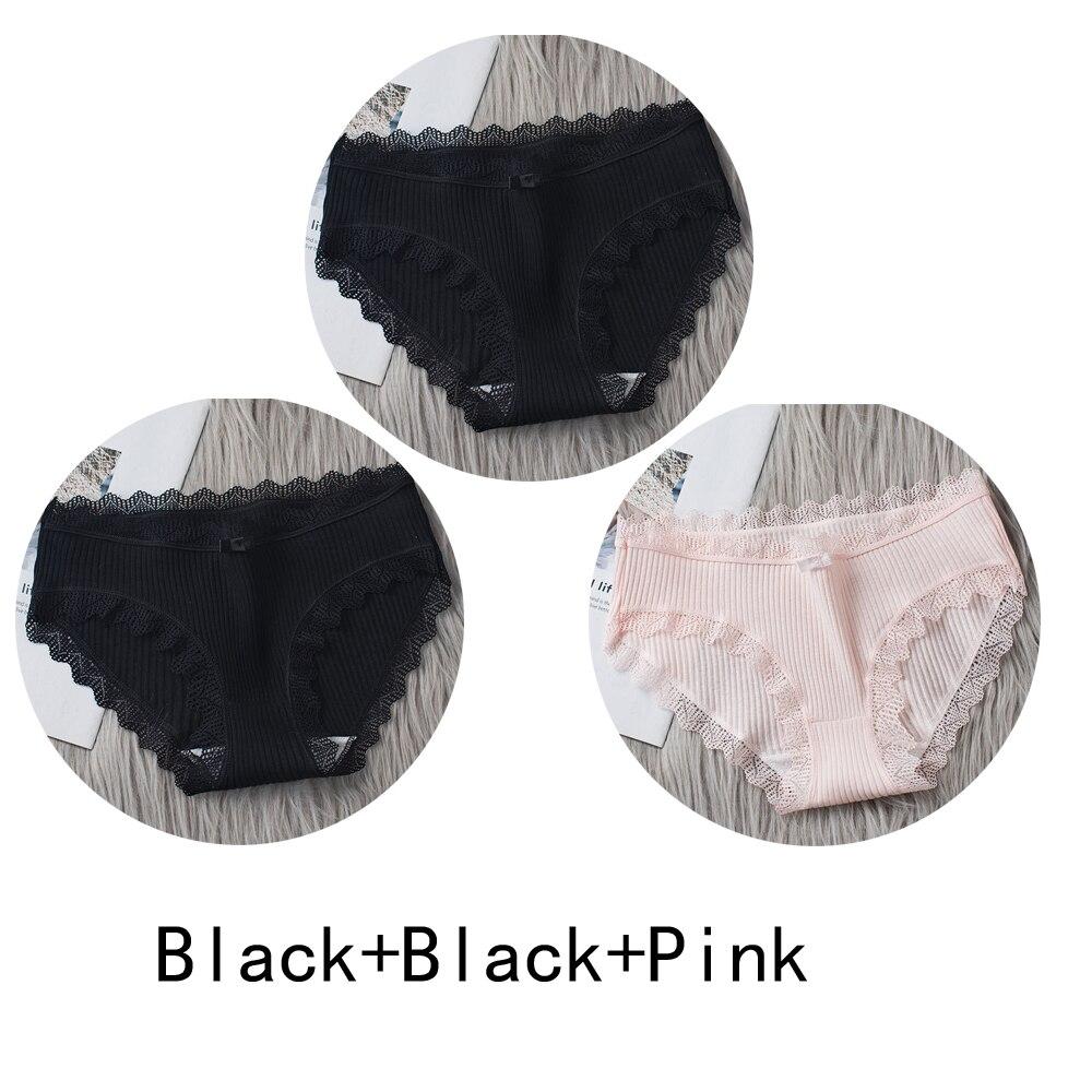 3PCS/lot Cotton Panties Women Comfortable Underwears Sexy Middle-Waisted Underpants Female Lingerie Big Size Ladies Briefs
