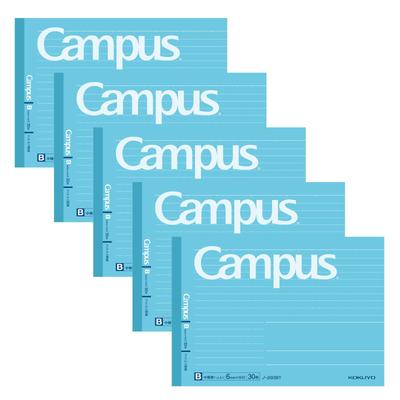 KOKUYO Campus Dotted Half Size Set of 5 Notebook, Ruled, B-ruled, 6mm, (B6), (NO-293BTX5SET)